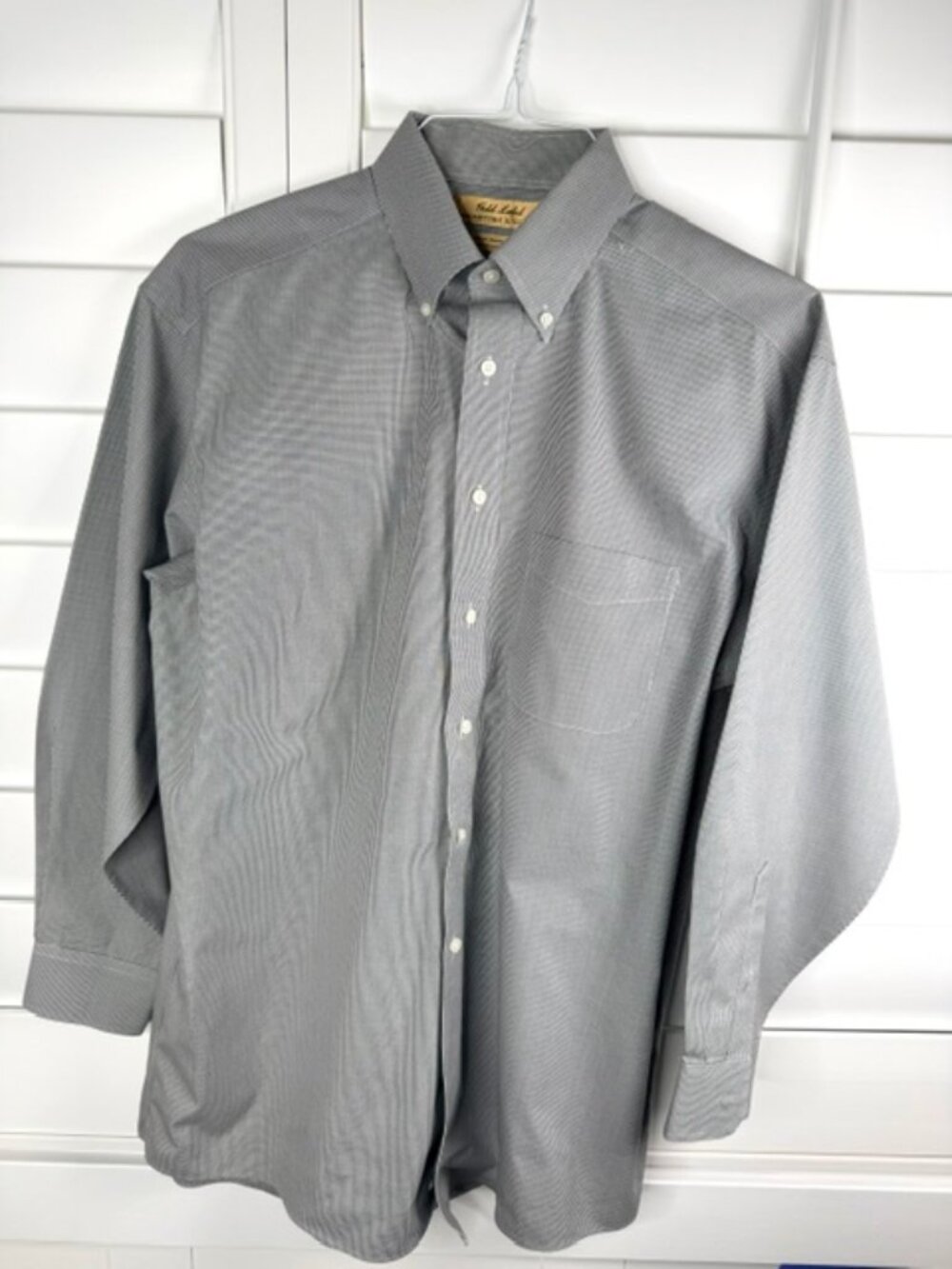 2 Roundtree & Yorke Pinpoint Cotton Micro-Check Dress Shirts - Size 15.5/33 - Picture 2 of 13